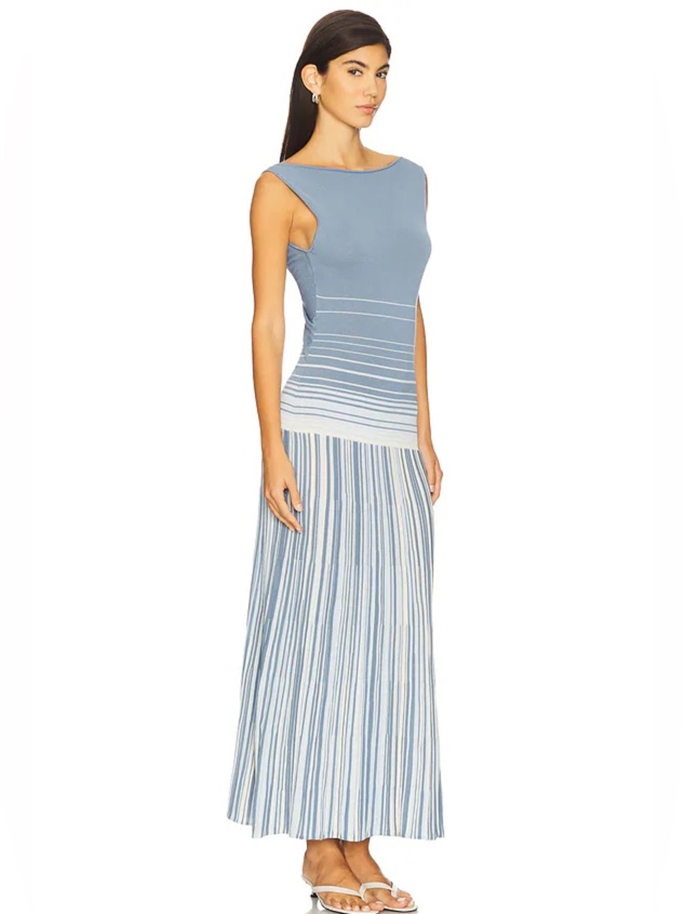 Faithfull the Brand Xyla Maxi Dress Size 6 Blue Combo - Picture 2 of 12